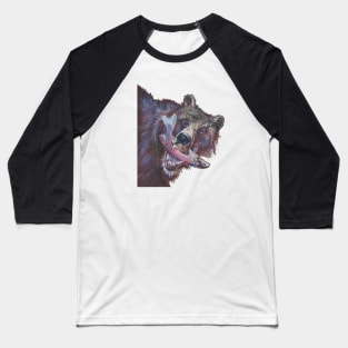 Majestic Alaskan Bear with Fresh Catch - Wildlife Art Baseball T-Shirt